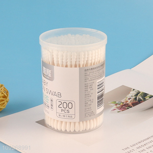 China supplier 200pcs baby care bamboo stick cotton swab cotton bud for sale