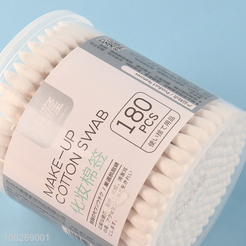 Top quality 180pcs disposable make up bamboo stick cotton swab cotton bud