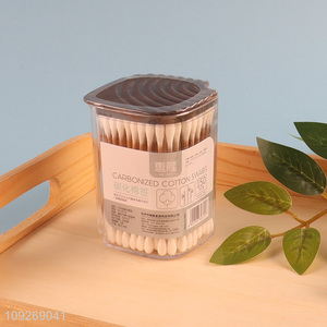 Low price 150pcs personal care carbonized cotton swab cotton bud for sale