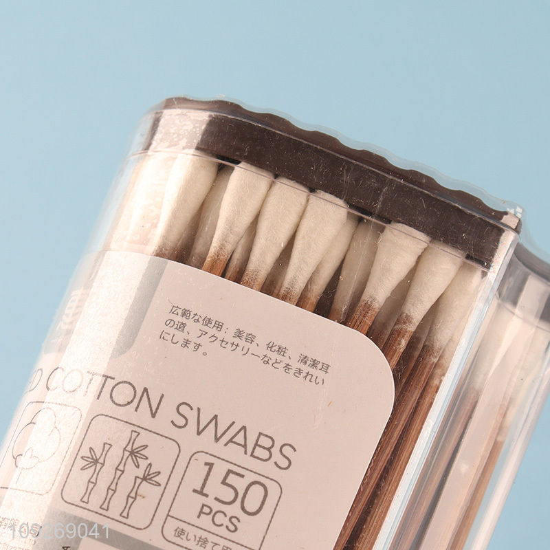 Low price 150pcs personal care carbonized cotton swab cotton bud for sale