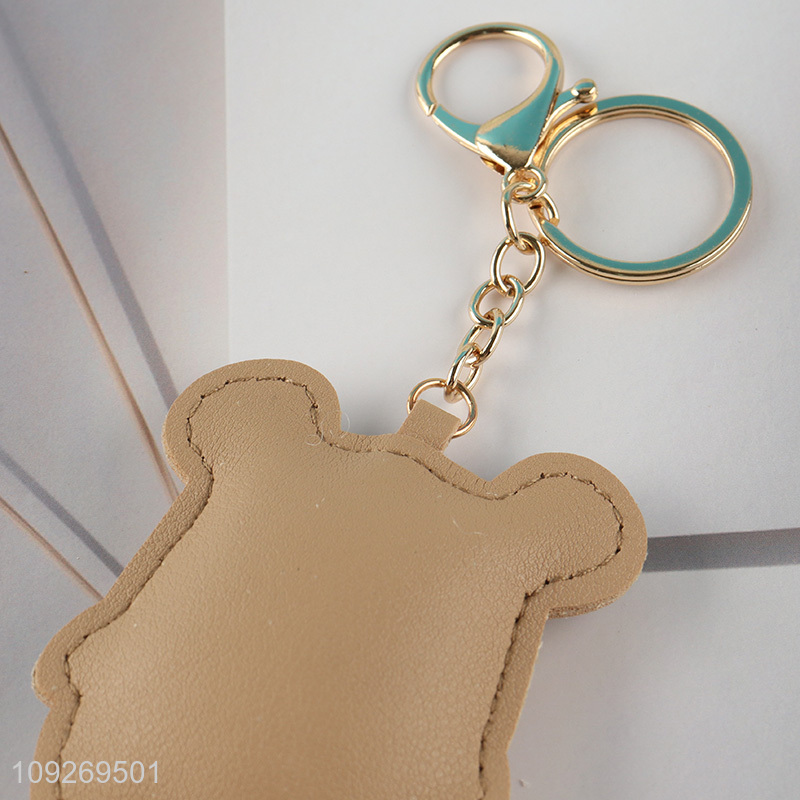 Top quality cartoon leather pendant keychain key ring bag pendant