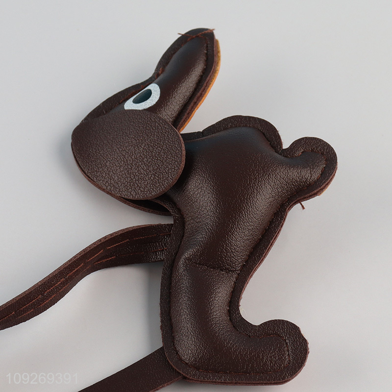 Top selling cartoon leather puppy keychain key ring bag pendant wholesale