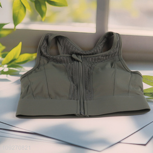 Top products breathable sports women underwear women bra with zipper