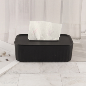 Good sale black tabletop decoration tissue box for household