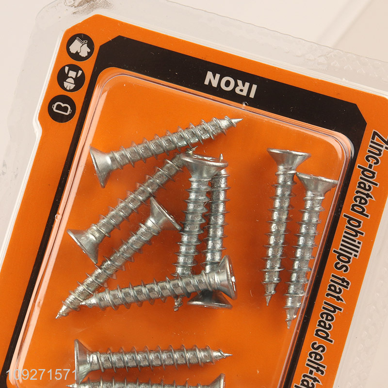 Online wholesale 5*30mm 11pcs zinc-plated phillips flat head self-tapping screws