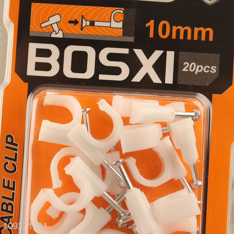 Wholesale White Circular Steel Nail Wire Clip Fixed Firmly Plastic Wire Plastic Buckle