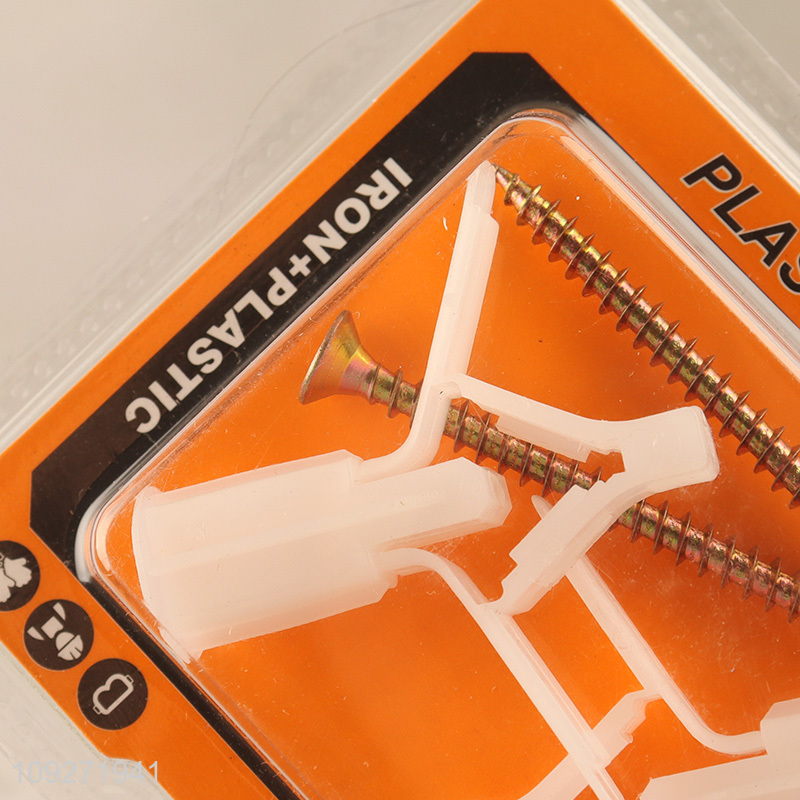 Low price hardware accessories plastic wall anchor and screw set