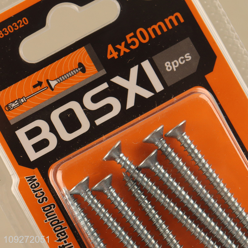 Good quality 4*50mm zinc-plated phillips flat head self-tapping screws