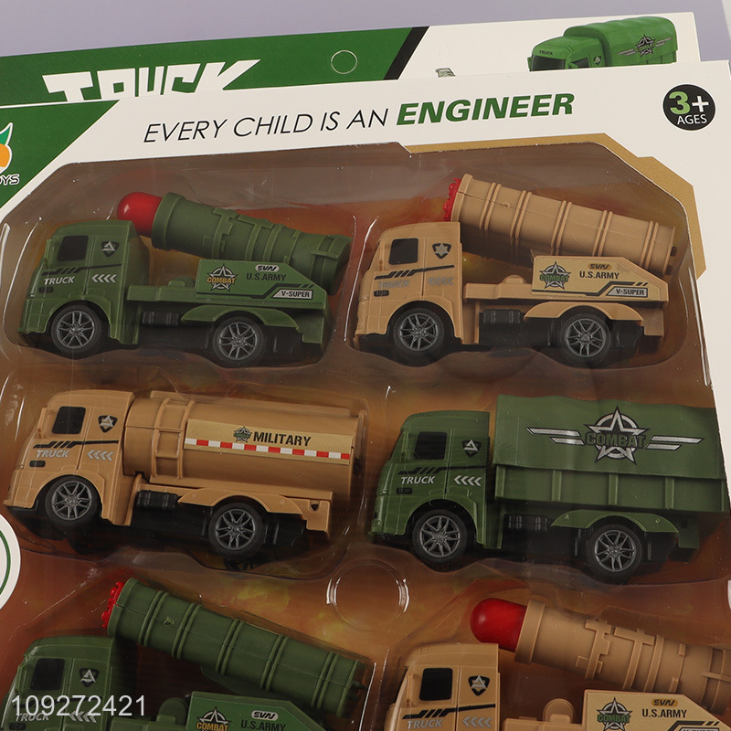 New arrival 8pcs military truck series children's toy pull back car set