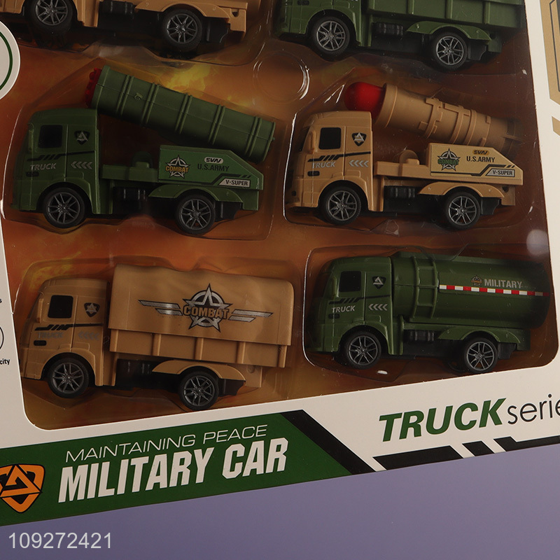 New arrival 8pcs military truck series children's toy pull back car set
