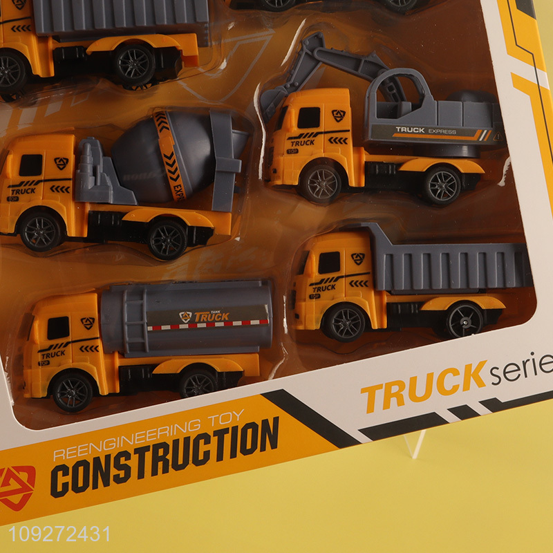 New product 8pcs children's toy pull back car set truck toy