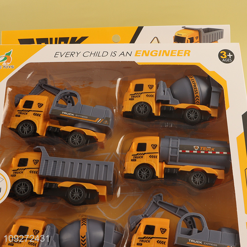 New product 8pcs children's toy pull back car set truck toy