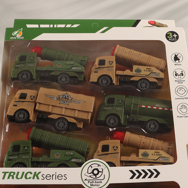 Top sale 12pcs military car children's toy pull back car set for gifts