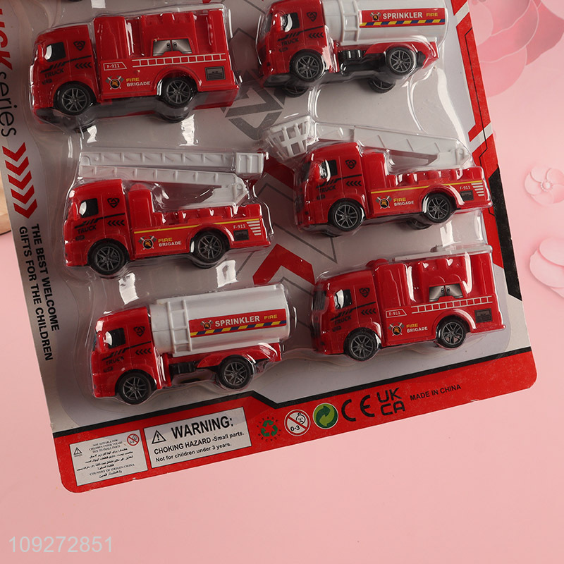 China products fire fighting truck children's toy pull back car set for gifts
