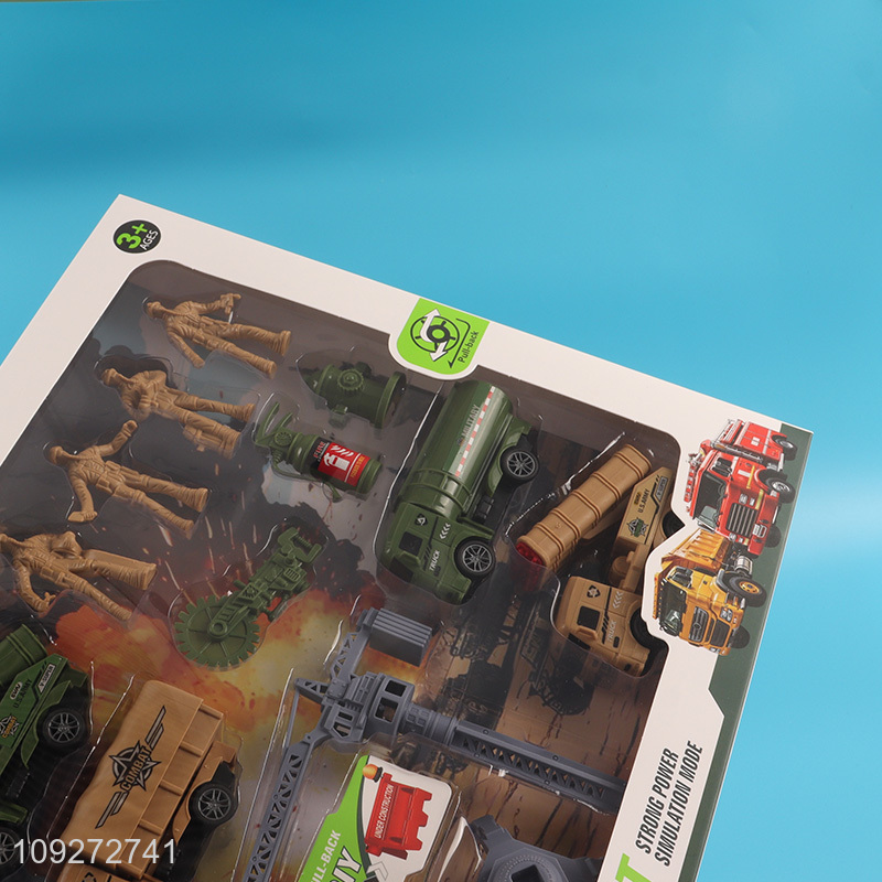 Yiwu market military truck children pull back car toy set