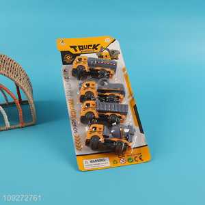 Popular products 4pcs engineer truck children pull back car toy set