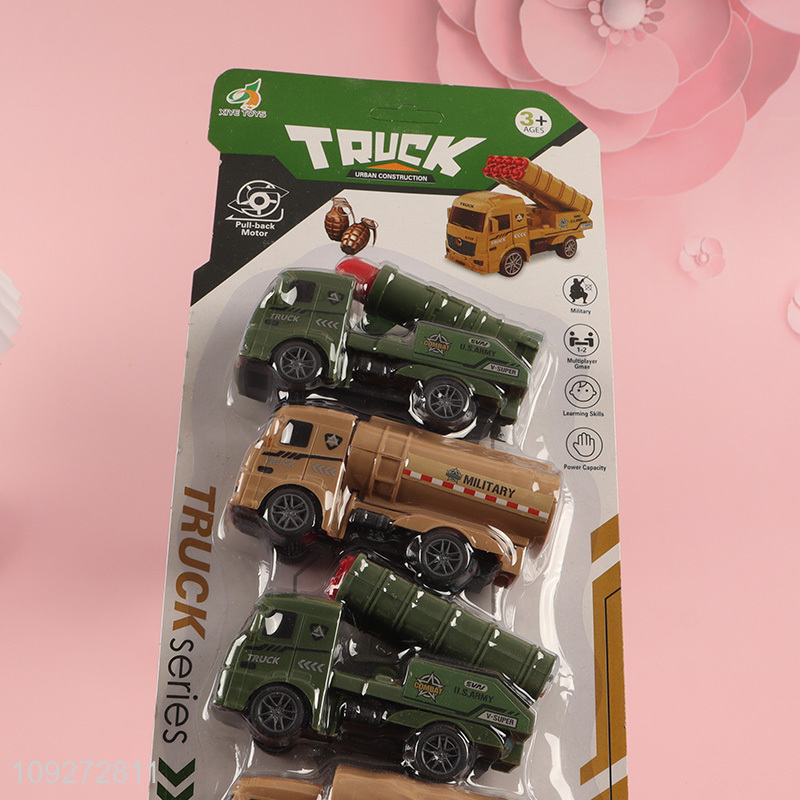 Low price military series children pull back car toy set