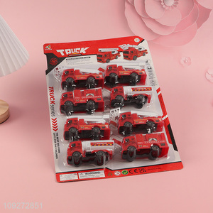 China products fire fighting truck children's toy pull back car set for gifts