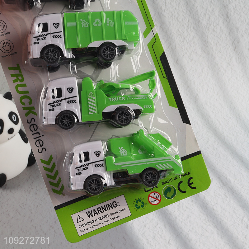 New arrival sanitation truck children pull back car toy set
