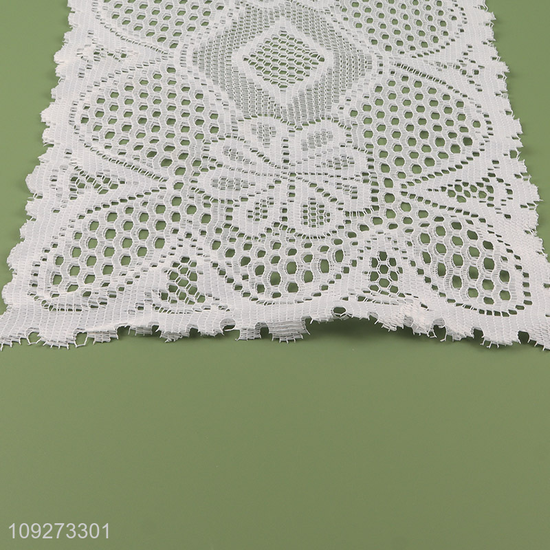 Factory supply white polyester hollow dinner mat placemat table mats