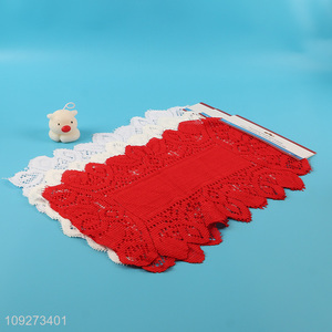 Yiwu market red hollow polyester dinner mat placemat table mats
