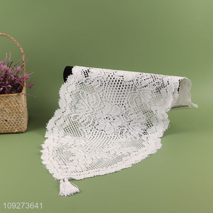 Top quality white polyester table runner table decoration table flags