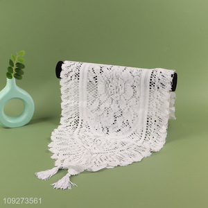 Factory direct sale white hollow table runner table decoration table flags