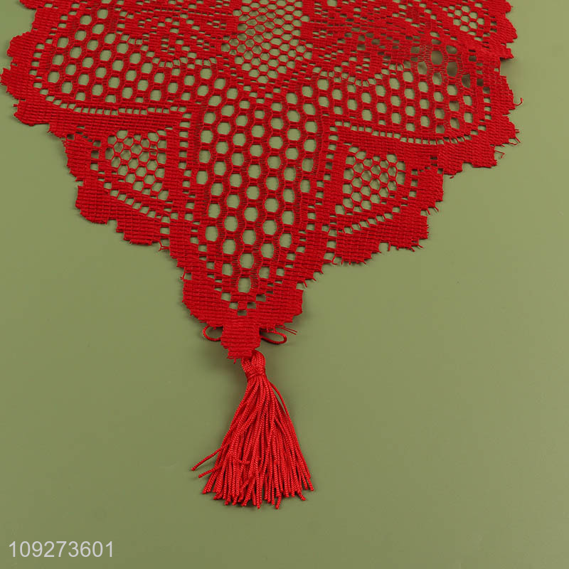 Low price red polyester table runner table decoration table flags