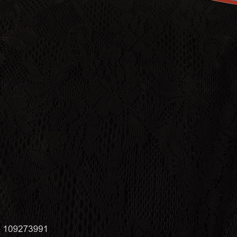 Top quality black polyester hollow window curtain for home decor