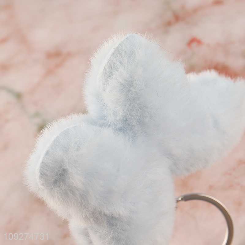 Online wholesale butterfly shape plush keychain key rings