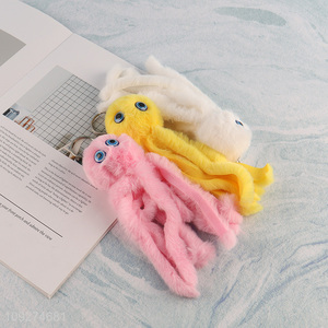 China supplier multicolor plush keychain key rings