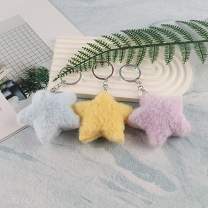 Top products star shape plush keychain key rings