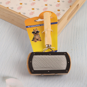 Good sale pet grooming comb pet brush with wooden handle