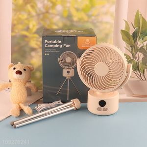 Factory price portable automatic shaking head camping fan