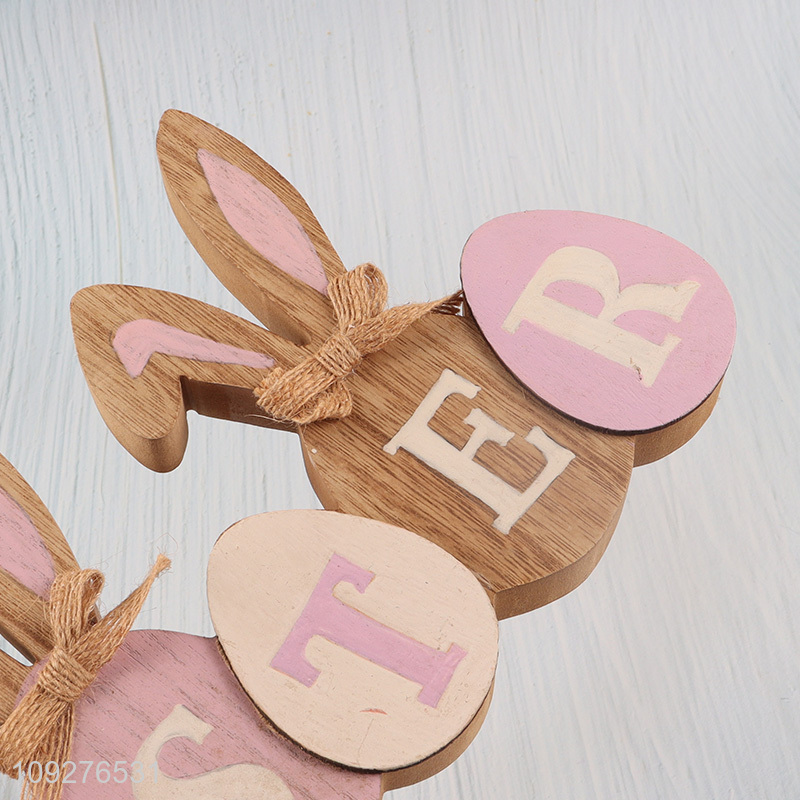 China factory Easter rabbit wooden Easter ornament decoration
