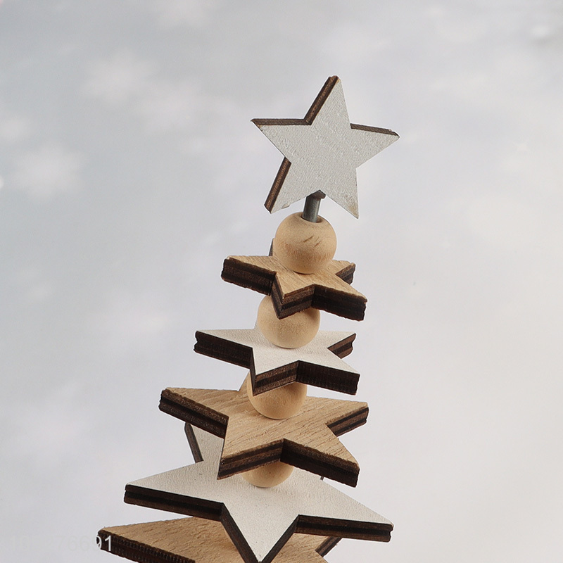 Factory price xmas tree shape wooden christmas ornament decoration