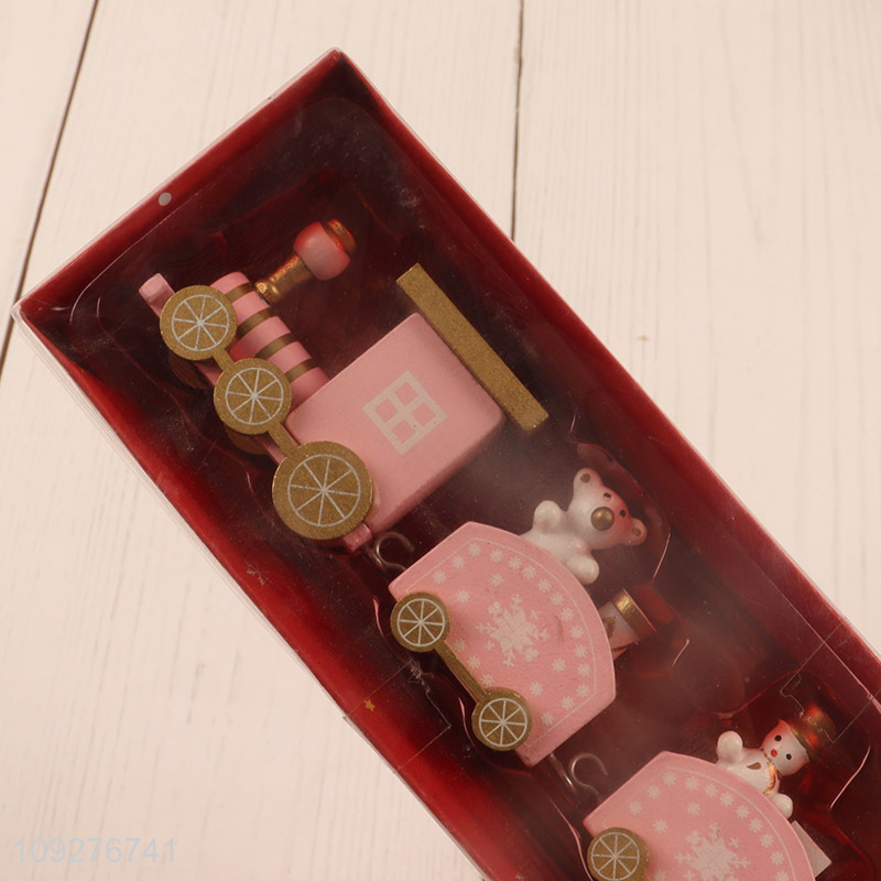 China supplier wooden train christmas ornament decoration