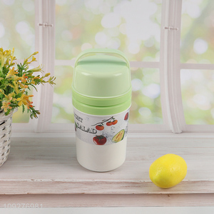 Online wholesale portable plastic food container salad cup with handle