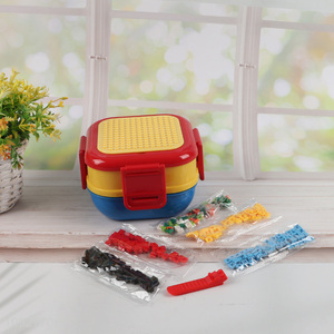 Top selling creative building blocks food container lunch box
