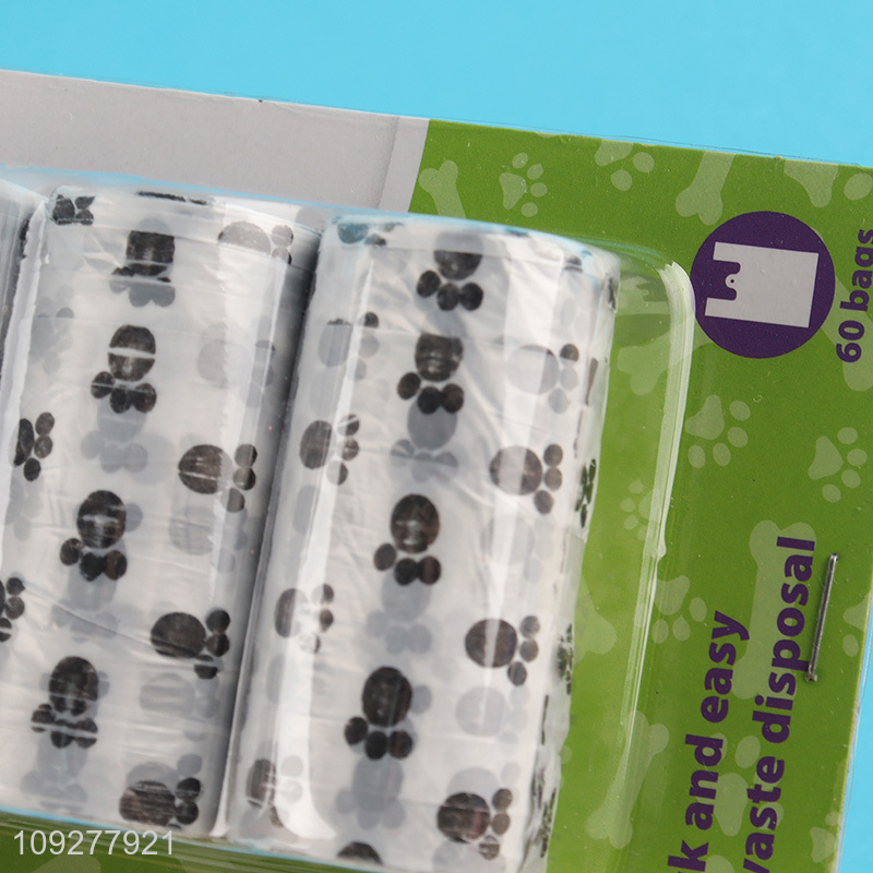 Factory price 3rolls disposable outdoor pet dog poop bags