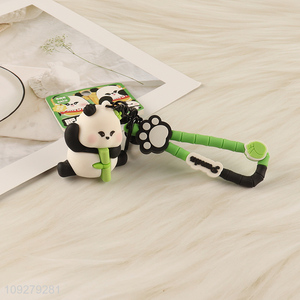Low price cartoon panda pendant keychain key rings