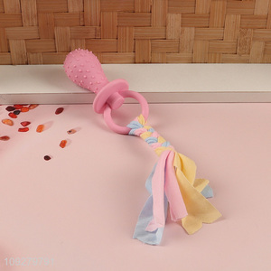 Hot selling tpr pet chew toys teething toys with cotton rope