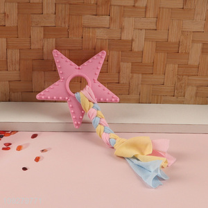 Hot items star shape tpr pet chew toys teething toys with cotton rope