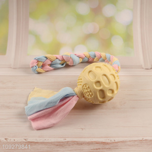 Top selling tpr pet chew toys teething toys with cotton rope