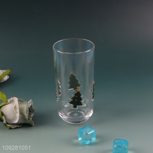 Yiwu market christmas series glass water cup drinking cup