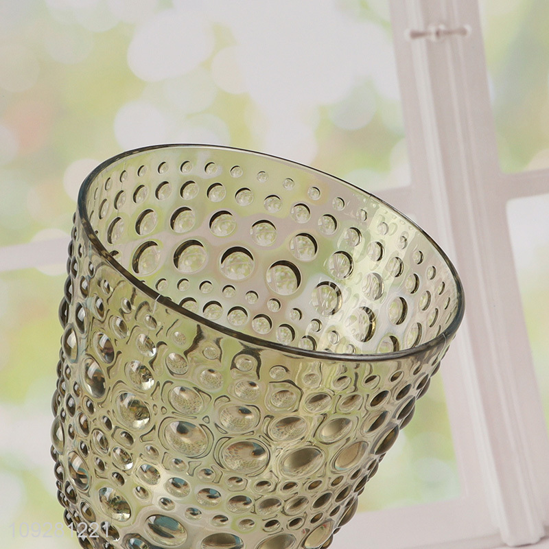 Low price glass embossed champagne glasses goblet glasses