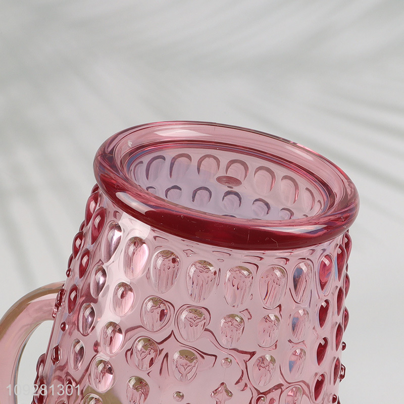 Hot items embossed glass water jug juice jug with handle