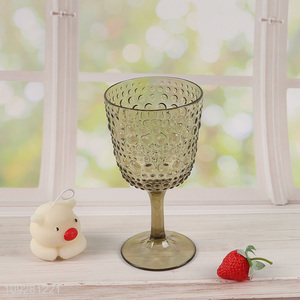 Low price glass embossed champagne glasses goblet glasses