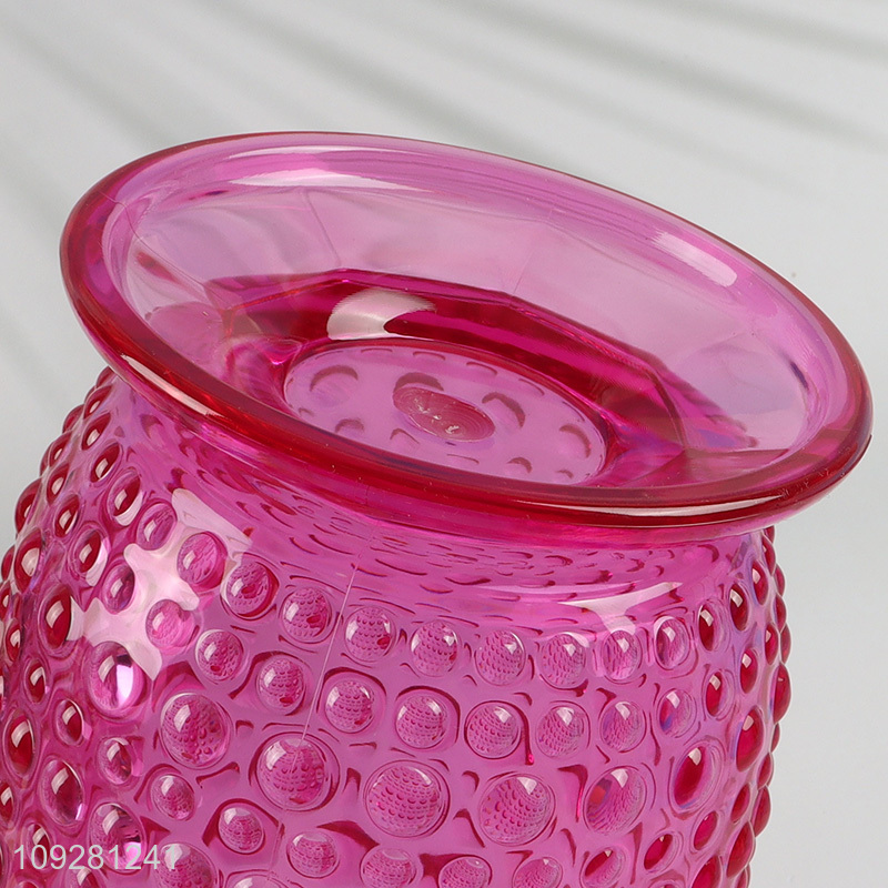 Good selling glass embossed water jug juice jug with handle