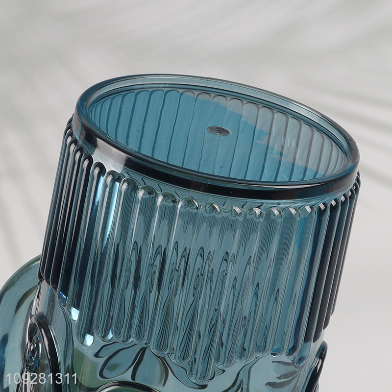 Online wholesale glass embossed water jug juice jug with lid